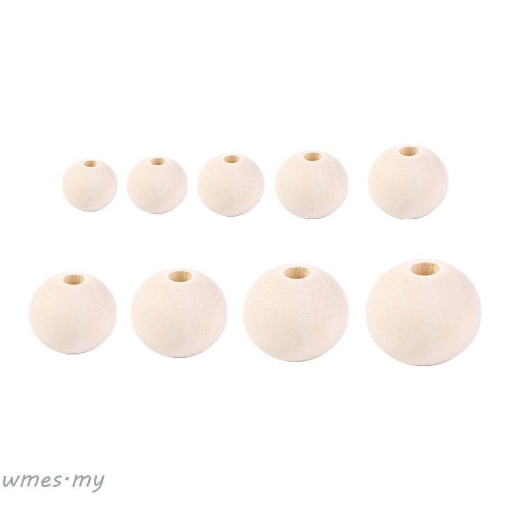 WMES1 Wood Beads Eco-Friendly Handmade Charms Wooden Unfinished Bracelet Jewelry Making Round Balls