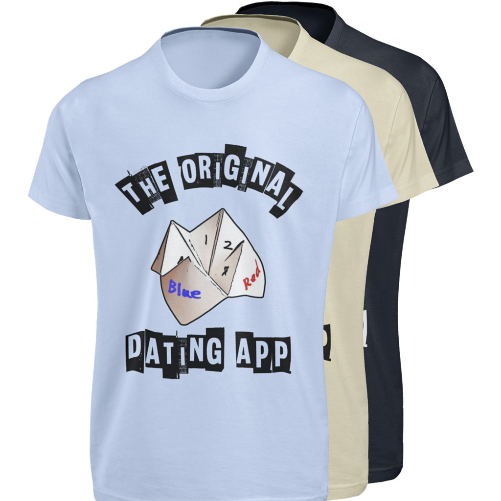 The Original Dating App T Shirt Funny Paper Fortune Teller Origami Joke New Tee