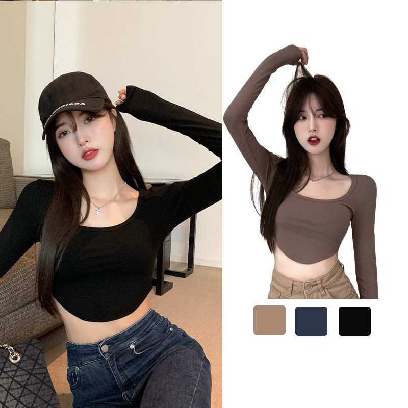 【READY STOCK AT Johor】 Hotgirl⭐Crop Tops Crop Top Tshirt Inner Wear Basic Top