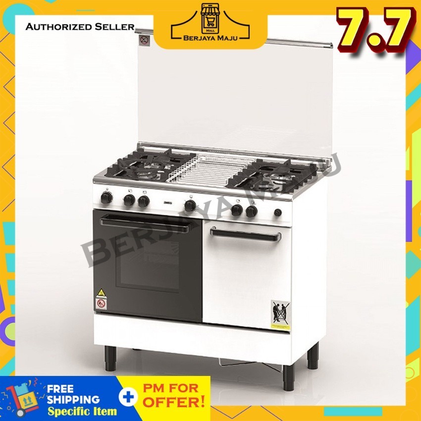 Zanussi 4 Burner 62L Free Standing Gas Cooker With Oven ZCG942W