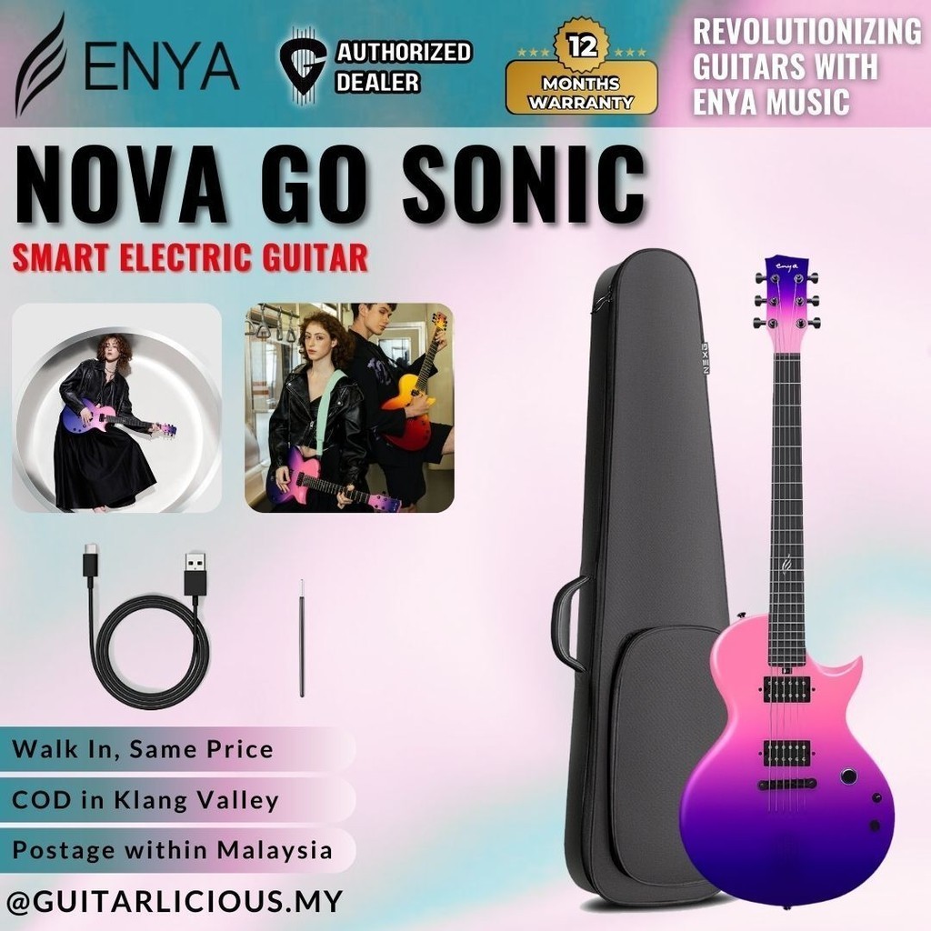 Enya Nova Go Sonic Carbon Fiber composite Electric Guitar with Built In Speaker - Cosmic Purple ( Sonic-CP / Go-Sonic )