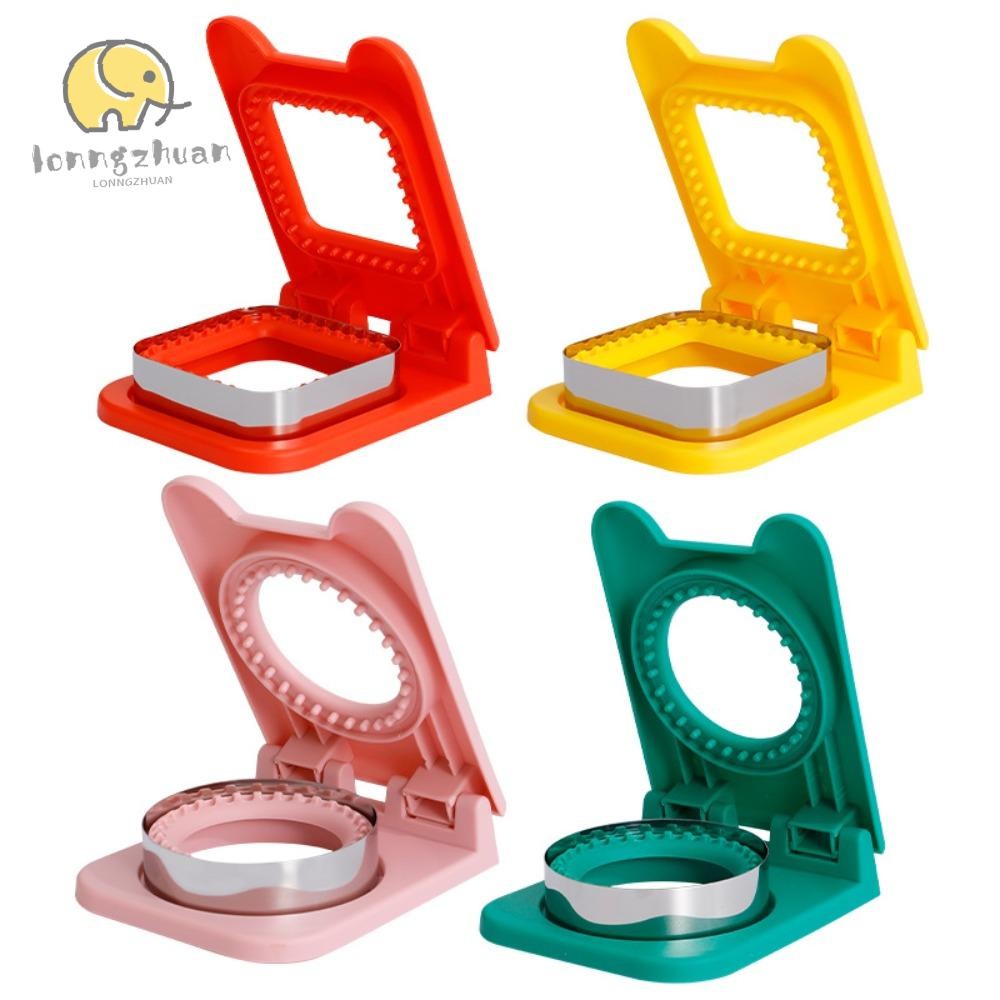 LONNGUVO Sandwich Cutter and Sealer Flip Sandwich Cutting Tool for Kids Lunch Stainless Steel Blade Circular Sandwich Bread Toast Mold