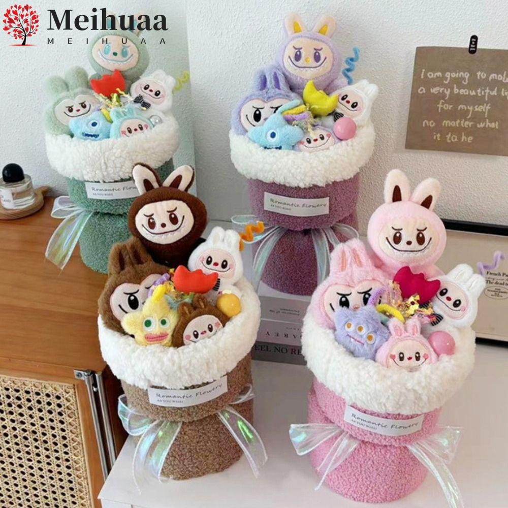 MEIHUAA Plush Doll Bouquet, Labubu Plush Bouquet Capybara, Handmade Flower Bouquet Birthday Graduation   Creative Gift