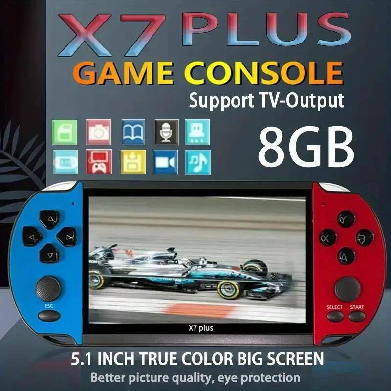 X7/X12 PLUS 8GB Built-in 13000 Retro Games Handheld Game Console Portable 5.1 inch Video Game Console