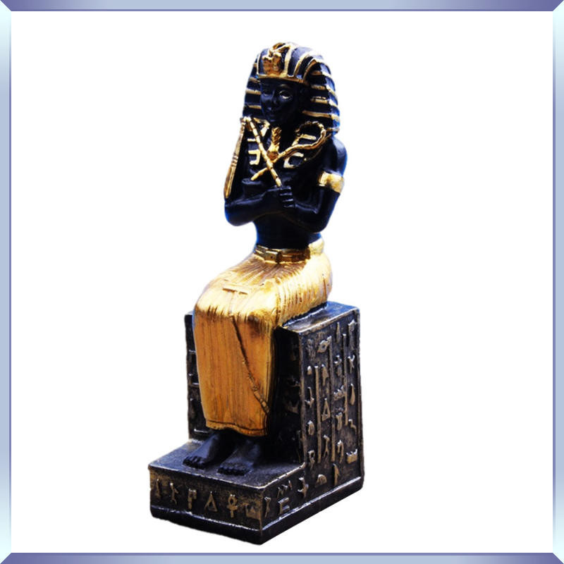 Egyptian Pharaoh King Collectible Figurine Gods Sculptures Figurines Gold Decor Desktop Statue Crafts Office yijunpingei