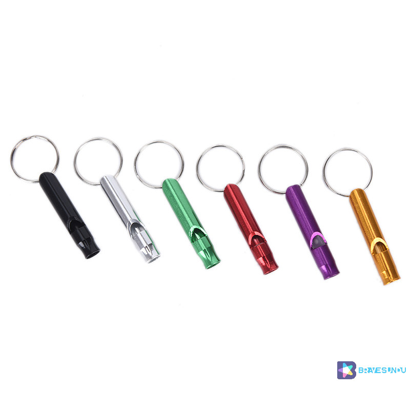 [BraveSundu] Metal Whistle Pendant With Keychain For Survival Emergency Size Whistles New