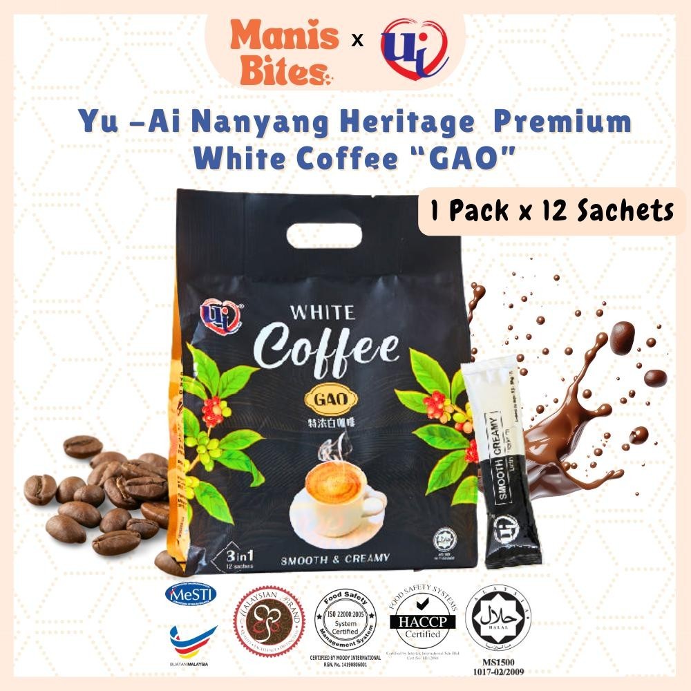 Yu-Ai Nanyang Heritage Premium White Coffee “GAO” (1 Bag x 12 Sachets)