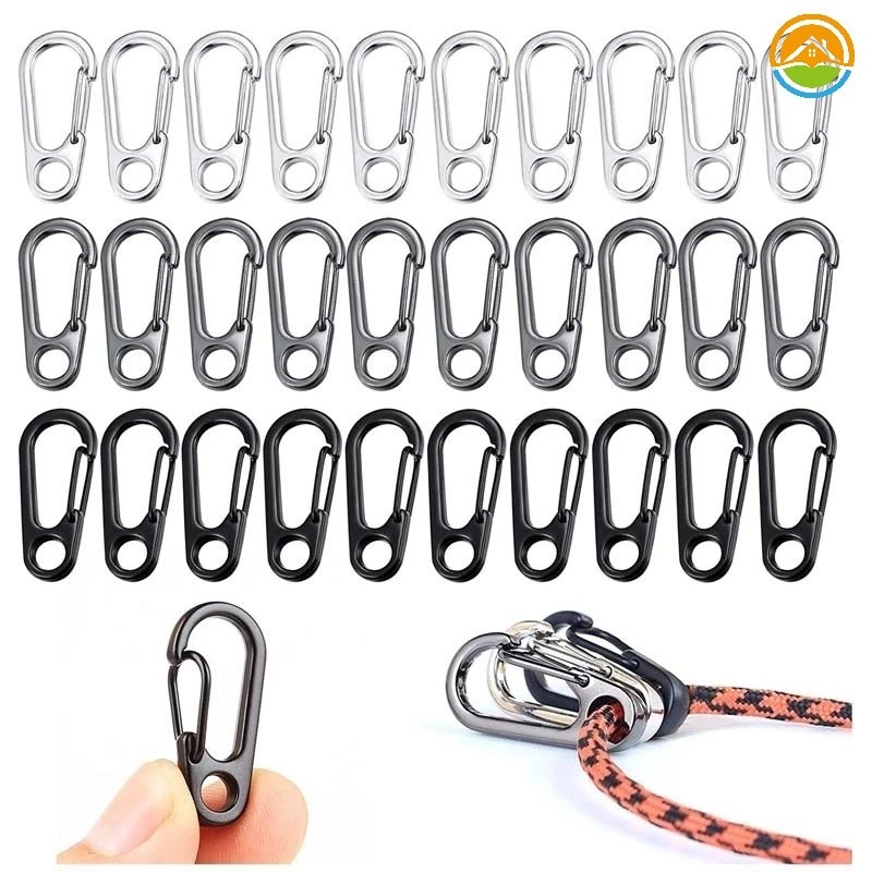 5Pcs/Lot Mini Carabiner Clips / Alloy Spring Snap Hook Keychain Clasps Small Hanging Buckle for Backpack Camping Bottle