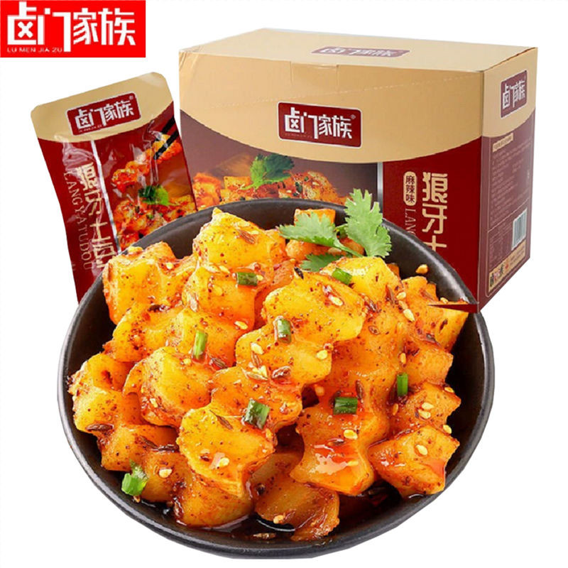 卤门家族 狼牙土豆35g包零食小吃烧烤味四川麻辣特产休闲食品 中国零食小吃 Potato Snacks