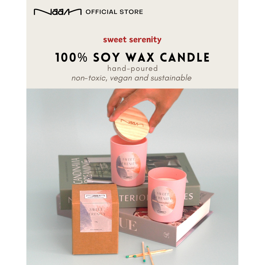 Naam Sweet Serenity Candle [ Soy Wax Candle Floral Berry ]