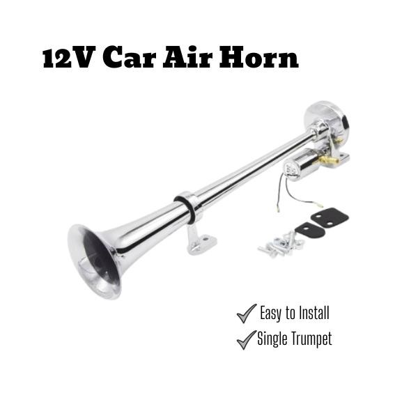 Susanna 12V Car Air Horn 150DB Super Loud Horn 17Inch 180Hz Single Trumpet Dengan Compressor Hon Kereta Kuat 通用汽笛