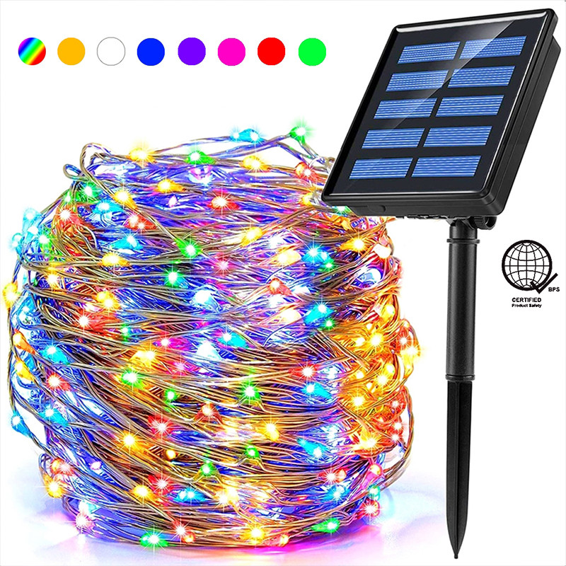 103M/52M/42M/32M/22M/12M/7M Waterproof Solar Raya String Lights 8 Modes for EID Ramadan,Raya Hari,Outdoor Indoor Home Garden Party Wedding Patio Tree Christmas Halloween Decoration