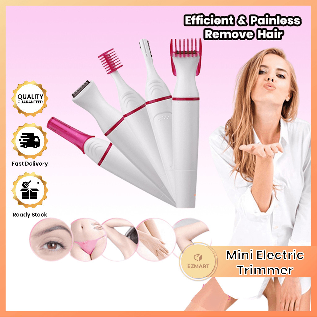 Women Mini Electric Trimmer 5 In 1 Bikini Eyebrow Armpit  Hair Remover Shaver  Machine Mesin Pencukur 剃毛器