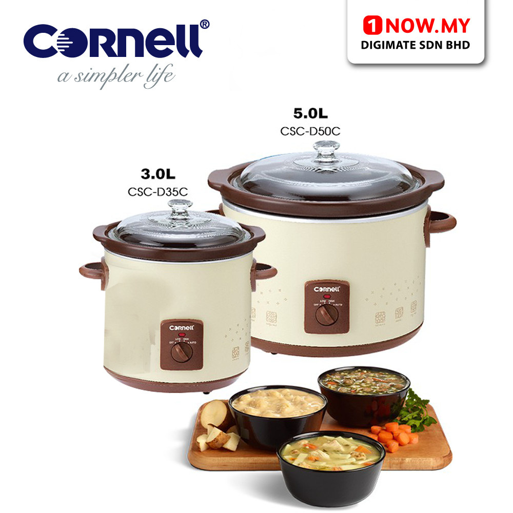 CORNELL 3L / 5L CSC-D35/50C Slow Cooker | Heat Resistant Periuk Perlahan 慢炖锅