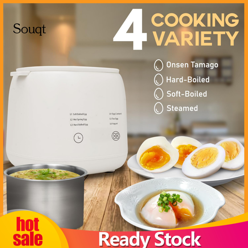 SQ Egg Boiler Silent Mode Egg Cooker 6-in-1 Touch Screen Egg Cooker Timer Auto Shut-off Compact Portable Electric Maker for Custard Yogurt Southeast Asian Buyers' Choice