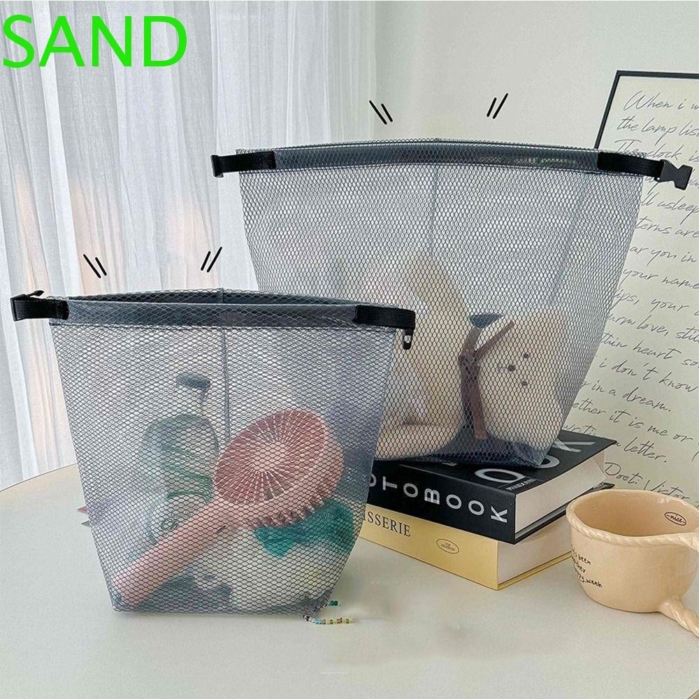 SAND Large Clear Tote Bag, Fashion Waterproof Makeup Bag, Portable Handle Large Capacity Easy To Clean PVC Handbag Beach