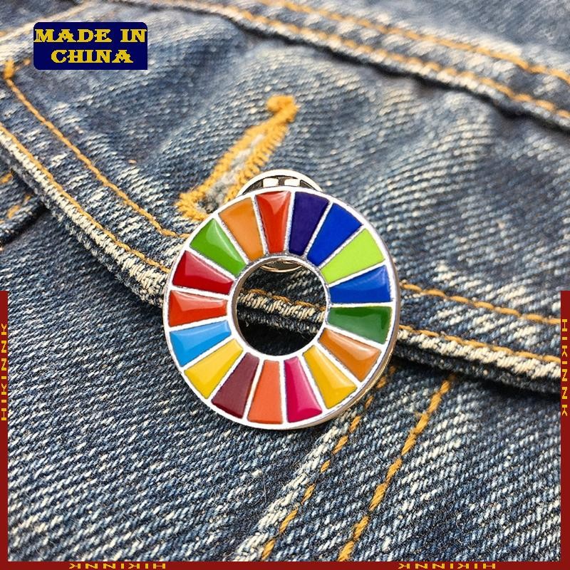 The Sustainable Development Goals Brooch United Nations SDGs Rainbow Pin Badge