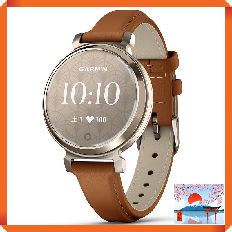 Garmin Lily 2 Classic Tan Leather/Cream Gold [Suica compatible model/5 days of operation on full charge/sleep analysis/stress level/BodyBattery/notifications for phone calls, emails, and LINE when connected to smartphone/period and pregnancy tracking] [Of