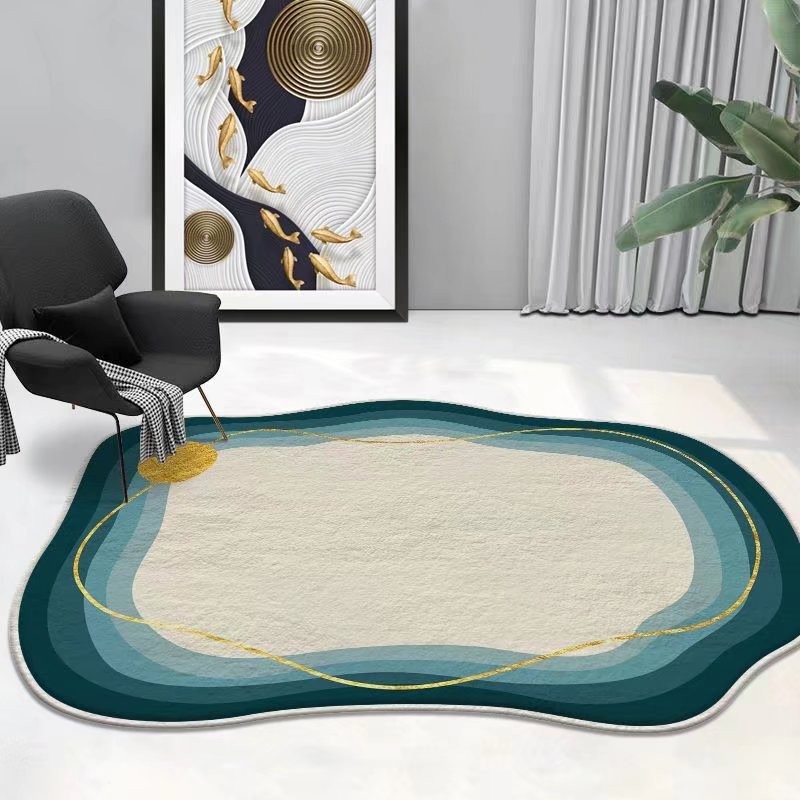 Cross-Border E-Commerce Simple Modern White Cashmere-like Carpet Special-Shaped Living Room Bedroom Bedside Carpet Cloud Mat