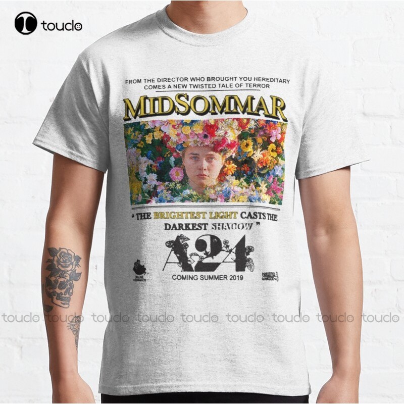 Midsommar A24 Florence Pugh Dani Dani Ardor Ari Aster Horror Scary Flower Crown Classic T-Shirt Work Shirt Cotton Tee Shirts