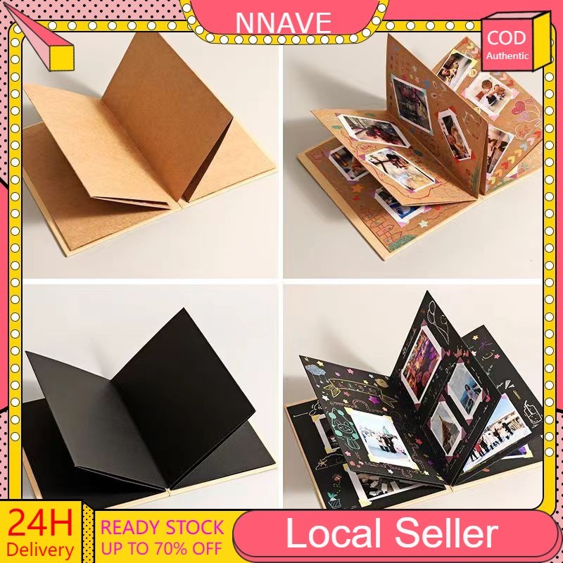 5/8 Inch Diy Photo Album Book 36Pages Kraft Paper Accordion Folding Page for Anniversary Graduation Birthday Gifts 风琴本
