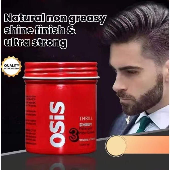 【' 】The Beauty Street 100ml Osis Hair Clay Hair Wax Pomade Rubber Strong Hold Gel Rambut Saloon 发泥发胶