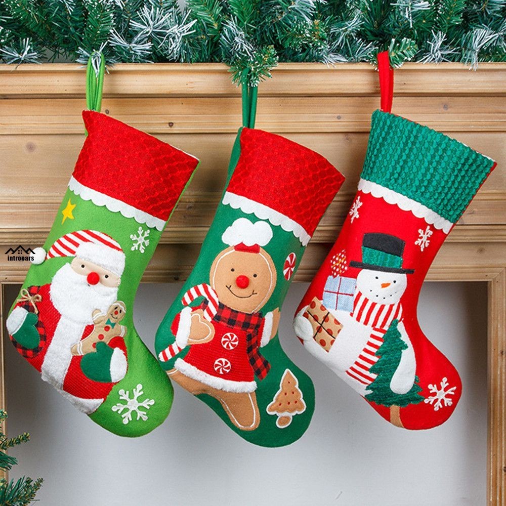 INTR Christmas Socks Festive Party Supplies Decorate Affordable Holiday Decor Popular Embroidery Pendant Christmas Decoration Supplies Whimsical Christmas Ornaments