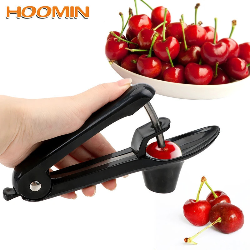 HOOMIN Cherry Core Seed Remover Kitchen Accessories Useful Olives Go Nuclear Device Cherry Pitter Plastic Fruits Gadgets Tools