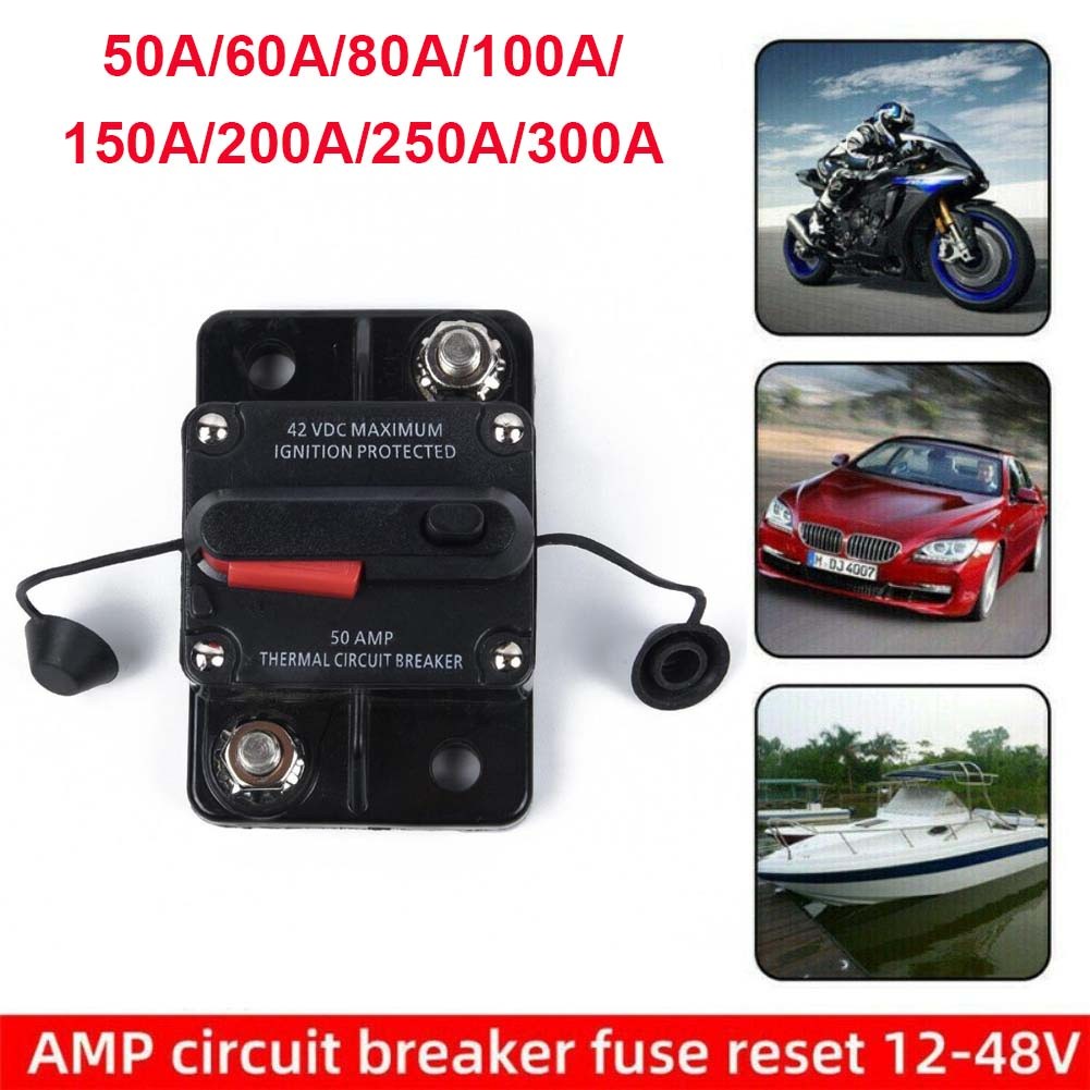 Yacht Car Automatic Switch Insurance Seat 2Pole Circuit Breaker Car Automatic Recovery Insurance Holder 50A-300A