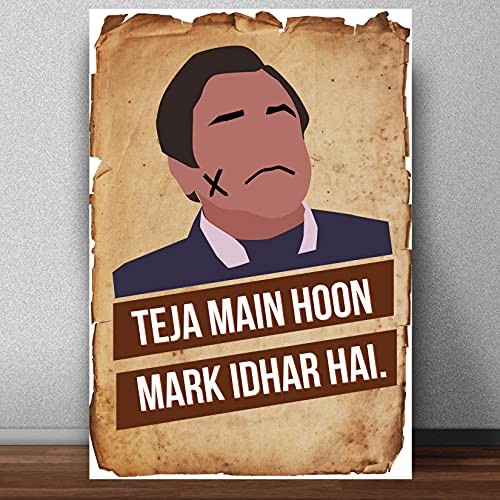 Bollywood Poster Teja Andaz Apna Apna movie Poster For Room & Office Canvas Print Wall Art