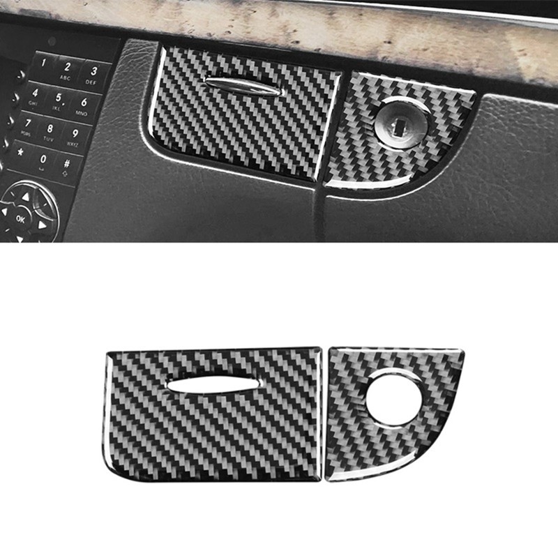 For Mercedes Benz E-Class W211 2003-2009 Carbon Fiber Copilot Storage Box Cover Interior Accessories