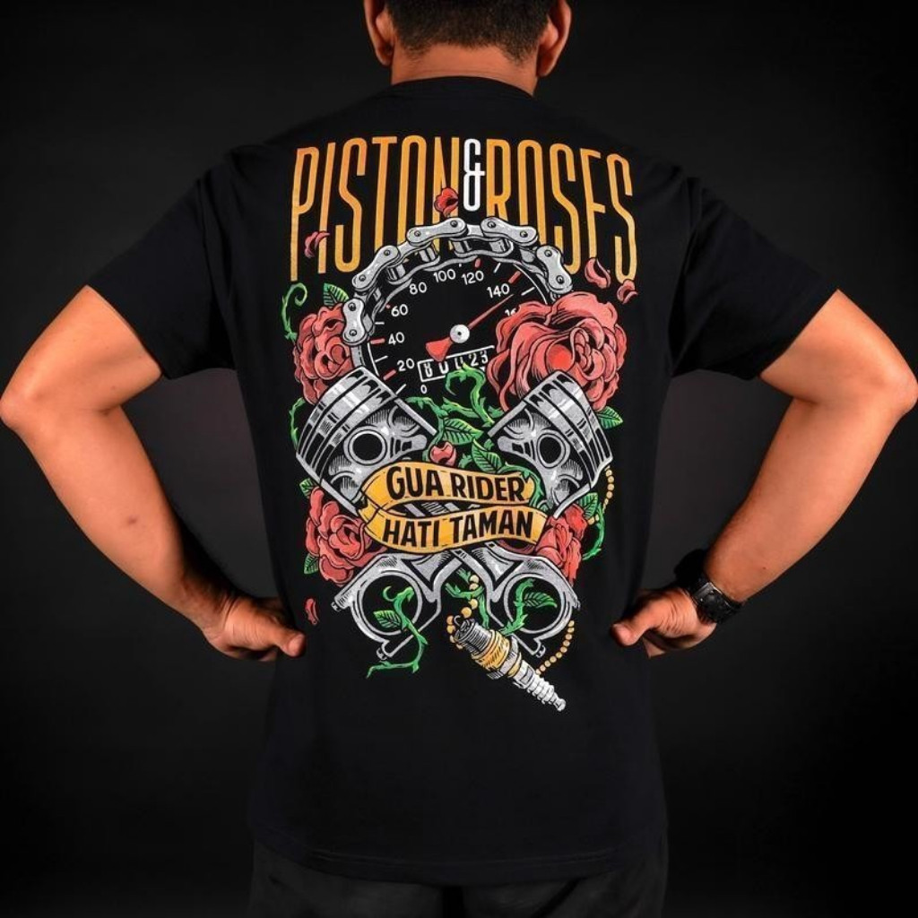 Kaos Mens Cotton Balck T-shirt PEJUANG REZKI Print Tee - Baju Kata Men Women Short Sleeve Tshirt
