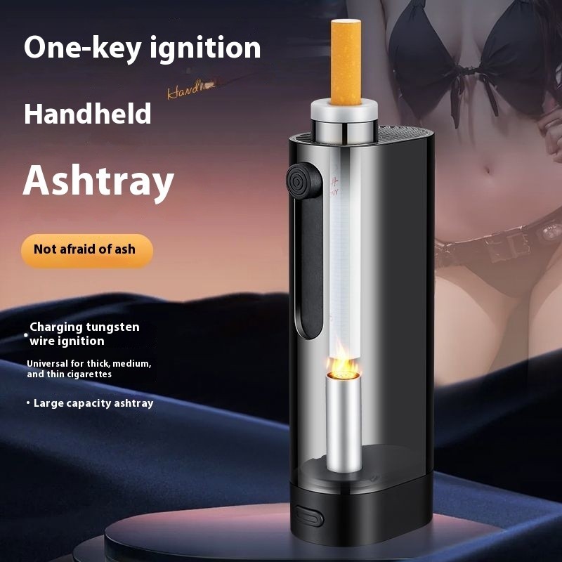 Portable Car Do Not Fall Off Ash Handy Tool Ashtray Rechargeable Tungsten Lighter