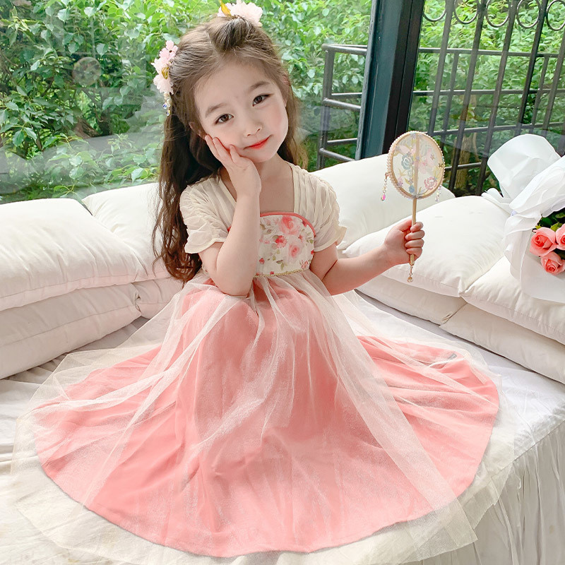 Clearance Girls' Dress Summer 2025 New Fashionable Hanfu Summer Style Baby Children's Summer Princess Dress