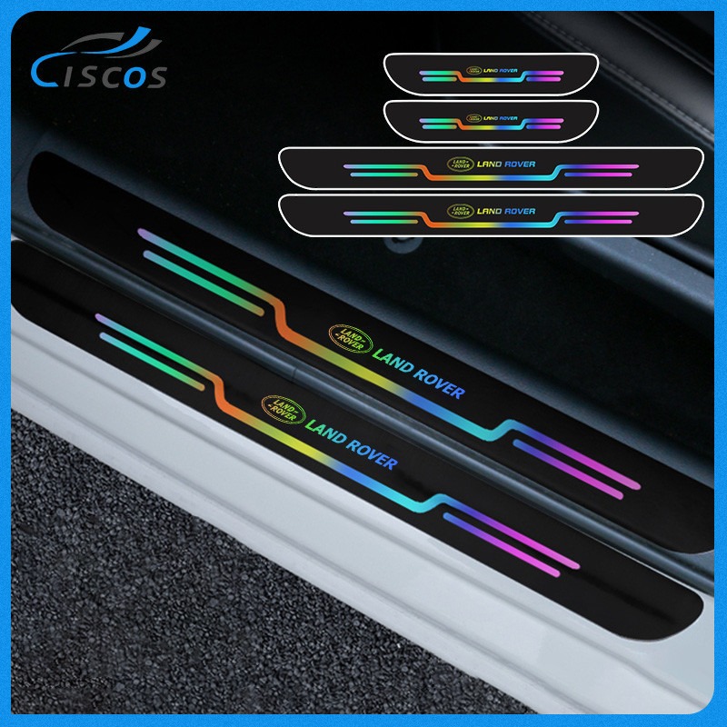 Ciscos 4PCS Laser Car Threshold Strip Door Sill Protector Car Accessories For Land Rover Defender Range Evoque Discovery 4