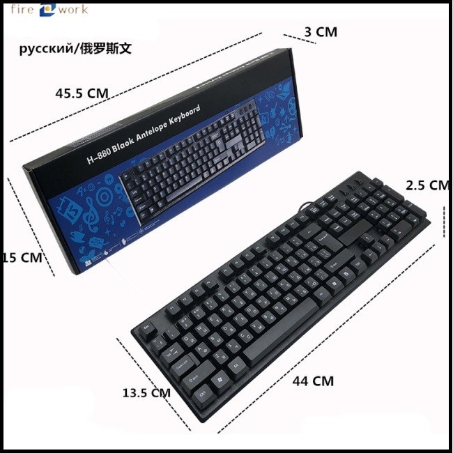 Exclusive Deal!! Wired USB Keyboard for Arabic Russian French Spain PC Laptop Computer Keyboard