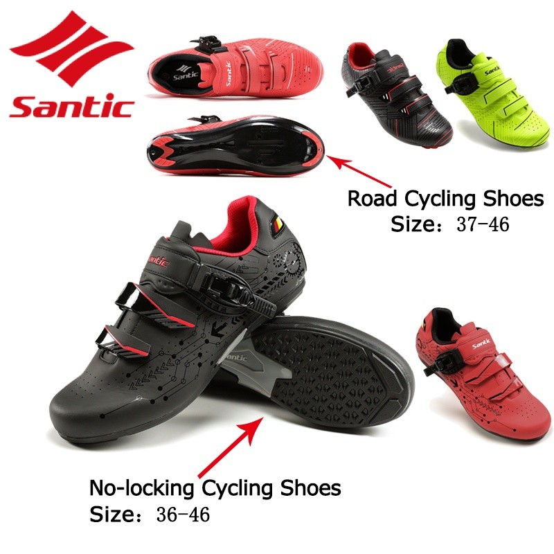 Santic Men Cycling Shoes Non Cleats Roadbike Non Locking Shoes Road Bike Shoes Mountain Bike Shoes Rb Speed Women Size 37-46 Outdoor Sports Shoes