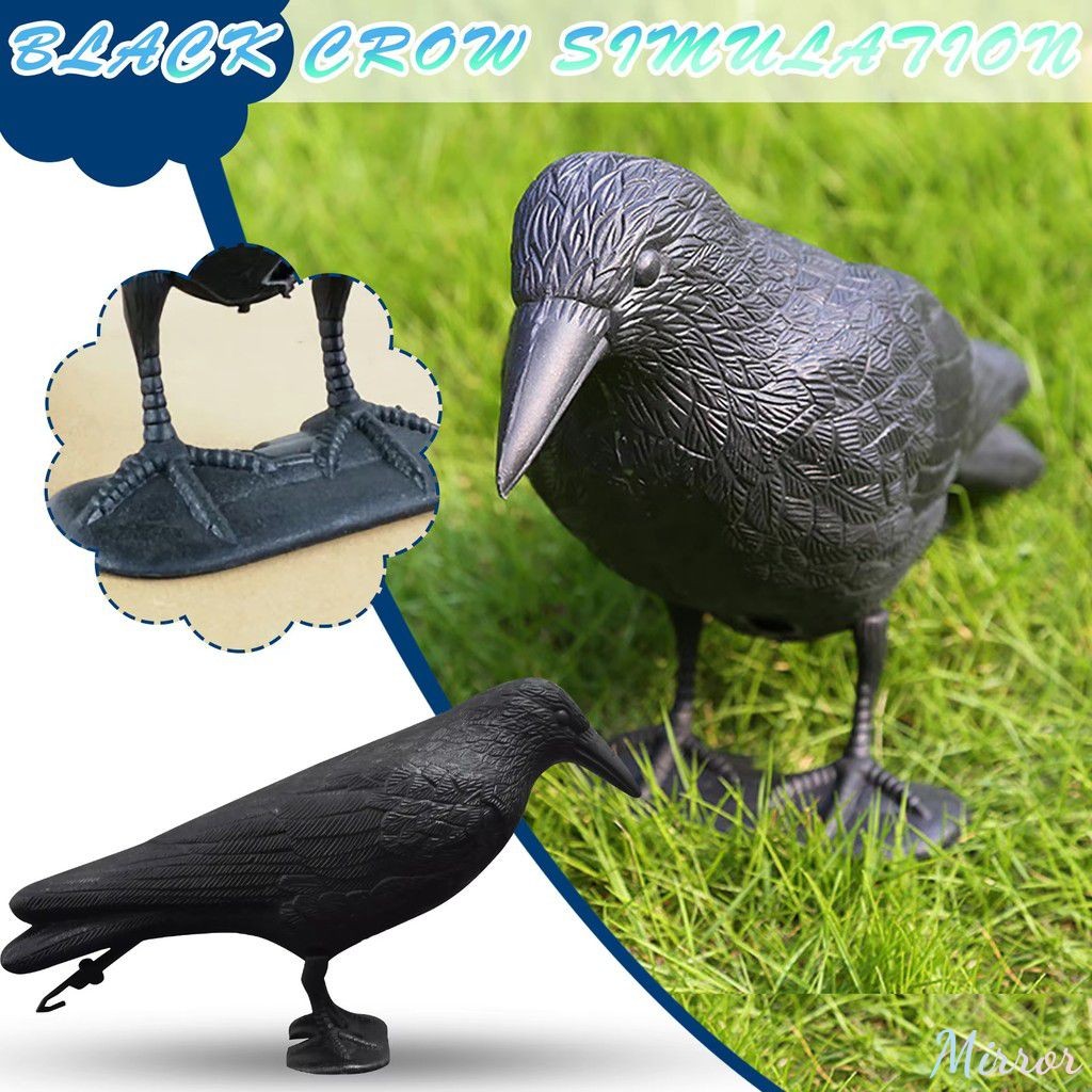 ♕ Simulation Crow Ornaments Halloween Ghost Festival Decorative Props Bird Repellent Mousetrap Bait