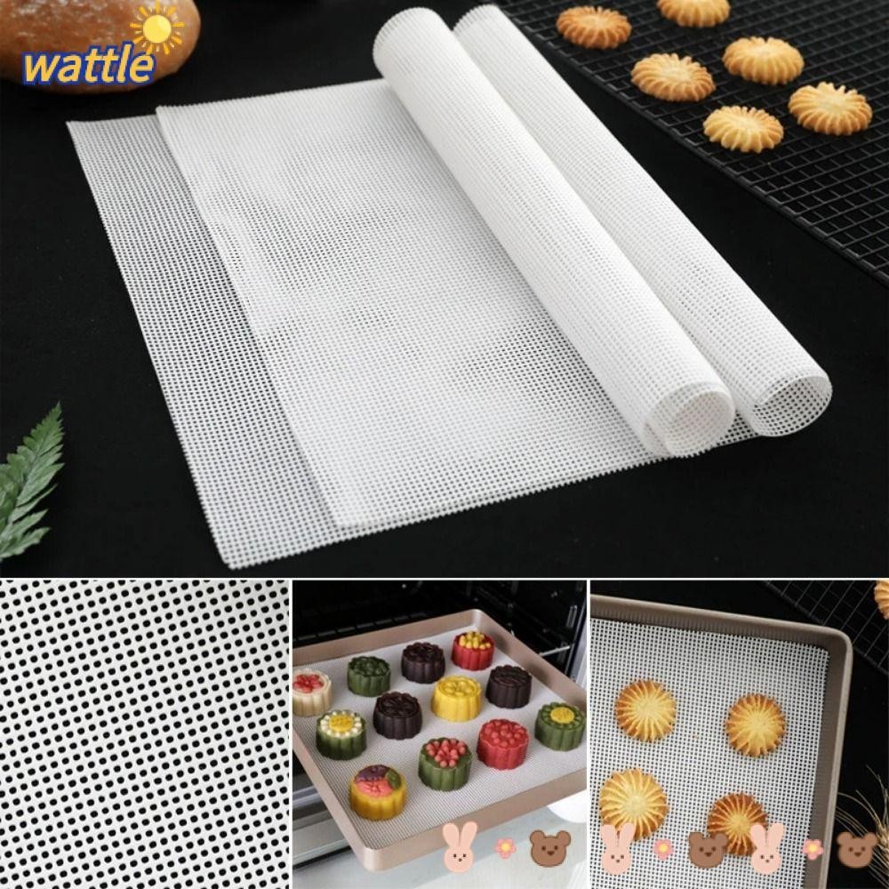 WA-SPORT 1Pcs Steamer Mesh Pad, Food Fruit Dryer Reusable Dehydrator Sheets, Square Non-Stick Oven Kitchen Accessories Silicone Baking Mat