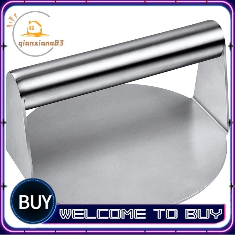 【qianxiana83】Stainless Steel Burger Press, 5.5 Inches, Round Burger Smasher, Non-Adhesive Bacon and Grill Press for Steaks, Panini