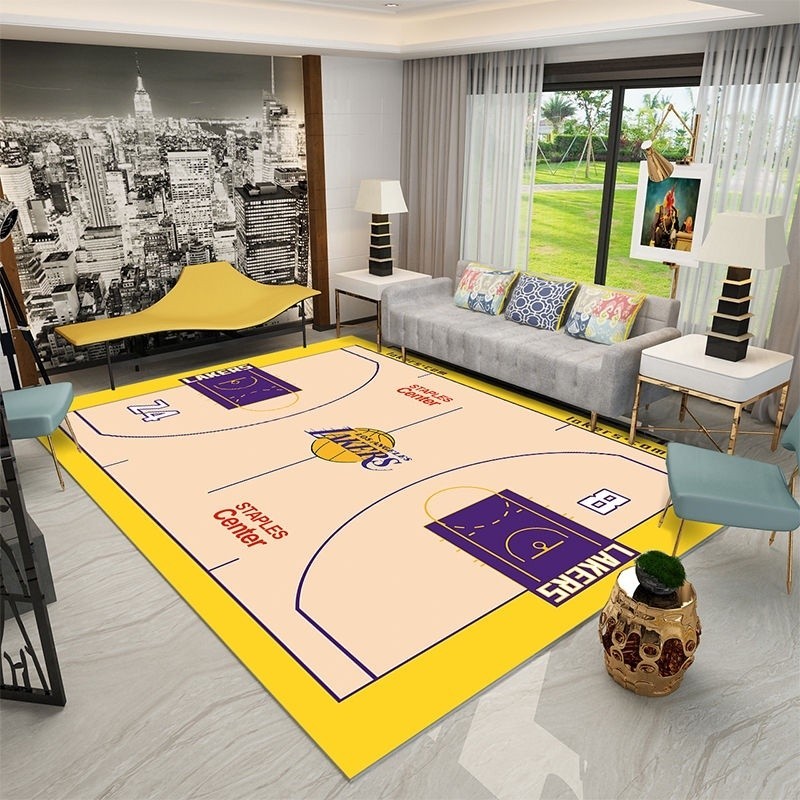 Stadium Kobe NBA Thickened Carpet Living Room Bedroom Floor Mats Dirt-Resistant Room Full Large Area Trendy Bedside Blanket zkYI 6XOK