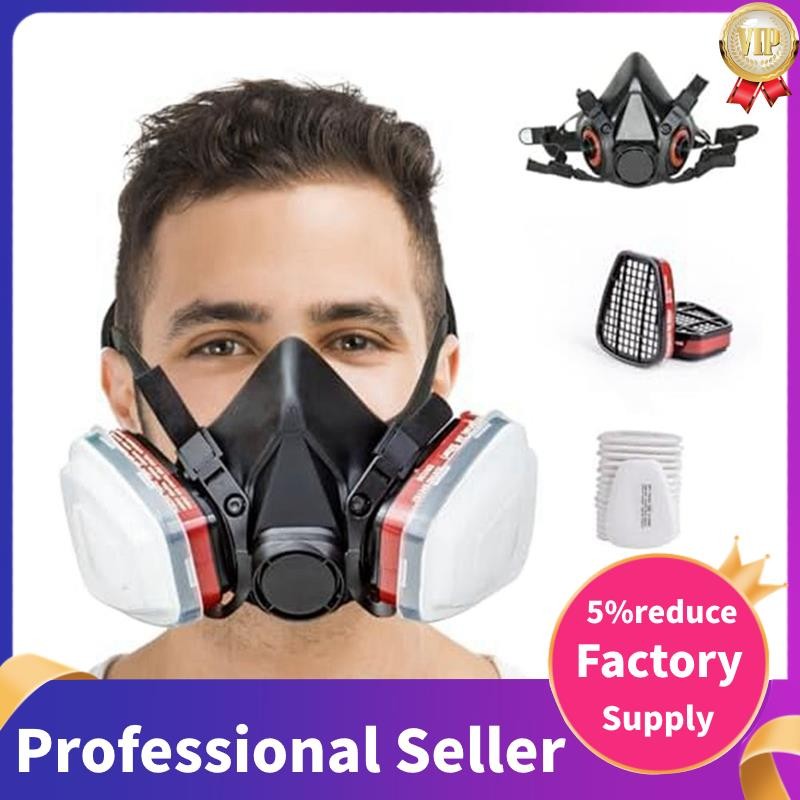 Respirator Gas Mask with 6001 Filter, Gas Mask Survival Nuclear and Chemical for Paint, Dust,Organic Vapors