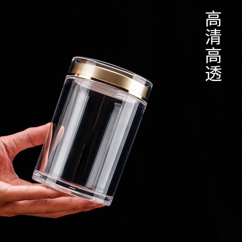 [Acrylic Sealed Cans]Acrylic Transparent Sealed Jar High-End Bottle American Ginseng Packaging Tremella, a Kind of Semi-Transparent White Fungus Chinese Herbal Medicine Customized Storage Bottle Sealed Jar