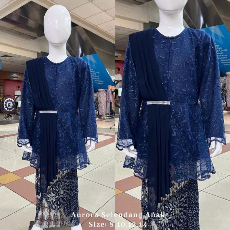 Essential Premium Tille Shawl Children's Kebaya Clothes / Modern Set Girls' Invitation Elementary School Middle Keba ... - Image 2