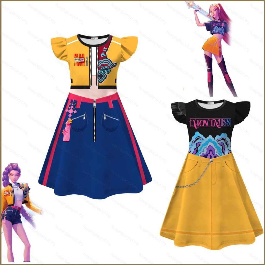 HQ K-POP cartoon print cosplay childrens dress cosplay dress Soft and breathable