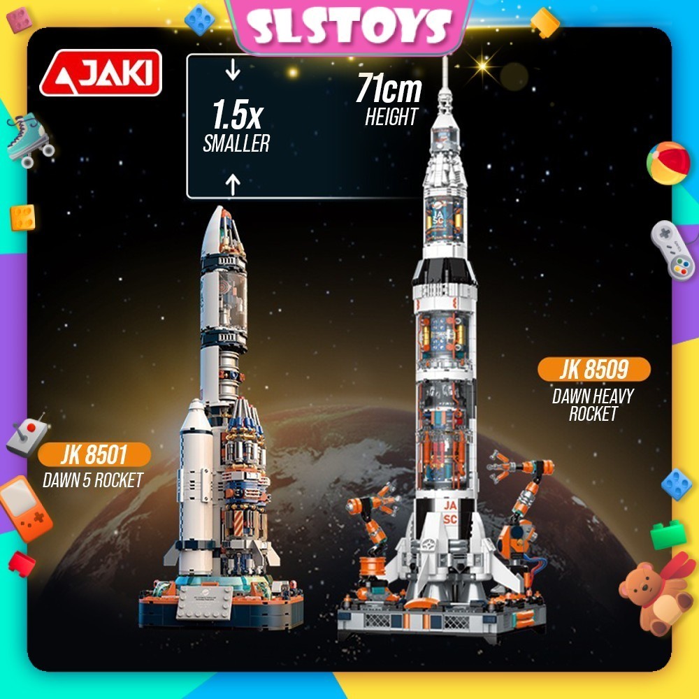 Jaki Block Rocket Launcher Satellite Spaceship Series Space Decoration Building Brick Toy JK8501 / JK8509