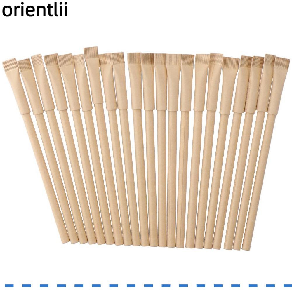 ORIENTLIIY 24 Pcs Ballpoint Pens, 24 Pcs Eco Friendly Eco Friendly pens, Ballpoint Made from Kraft Paper Black Ink Office Stationary Supply