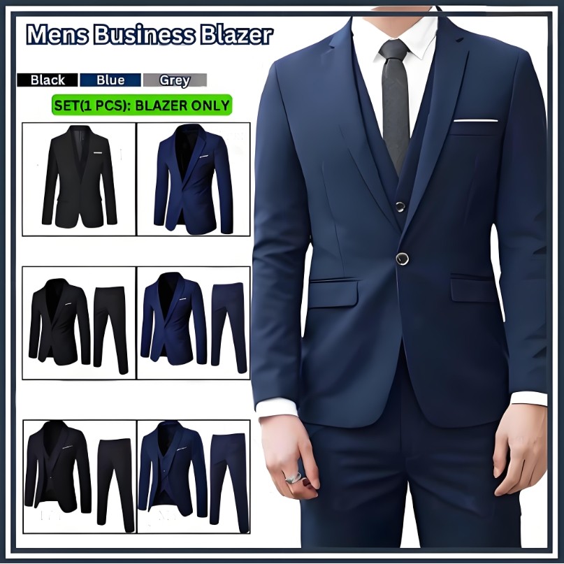 (local delivery)Men's business fit lightweight formal suit jacket