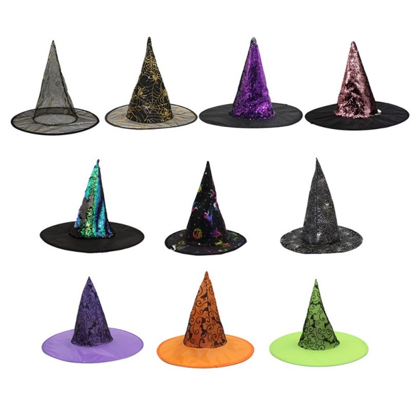 Children's Halloween party witch hat costume props girl witch hat Kids festival dress up and attire