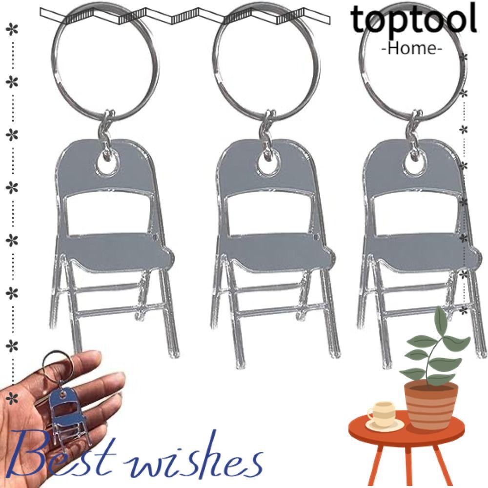 TOPTOOL 1Pair Alabama Brawl Chair Keychain, Represents Unity Keyring Folding Chair Key Chain, Creative Acrylic Chair Keychain Party Gift